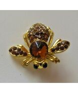 Vintage JOAN RIVERS Amber Pave Crystal Bug/Bee Brooch - $40.84