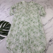 April Cornell Womens Vintage 90s Nightgown Size M Green White Floral Wid... - $36.62