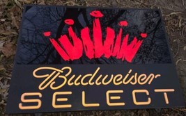 Budweiser Beer Select Crown Light Up Bar Sign Man Cave Game Room Lights ... - £137.23 GBP