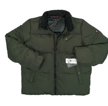 NEW Tommy Hilfiger Down Puffer Jacket! Green With Signature Tommy Flag o... - $109.00