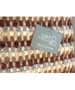 Loft by Loftex 2 Bath Towels Cream Taupe Mauve Gray Luxury Geometric Tex... - £46.51 GBP