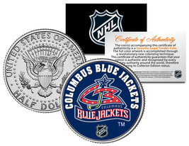 COLUMBUS BLUE JACKETS NHL Hockey JFK Kennedy Half Dollar U.S. Coin * LIC... - £6.73 GBP