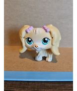 Authentic Littlest Pet Shop LPS #175 Yellow Cream Maltese Purple Bows Pu... - $19.79