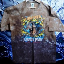 Universal Studios Jurassic Park Ride - I Survived T Shirt Tie Dye Water 2XL VTG - £132.38 GBP