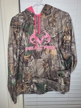 Realtree Womens Camouflage Hoodie Sweatshirt Green XL Pink Logo graphic - $15.84