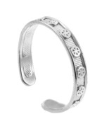 925 Sterling Silver Circular Toe Ring - Adjustable - Knuckle, Thumb - £23.37 GBP