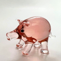 Murano Glass, Handcrafted Unique Lovely Piggy Figurine, Glass Art - £14.71 GBP