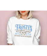 Christmas Sweatshirt SNOWFLAKE CAFE SHIRT Holiday Gift - $34.90