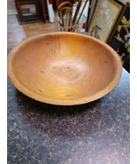 Antique Wood Turned Bowl Serving Handmade Vintage 8&quot; - $33.93 CAD