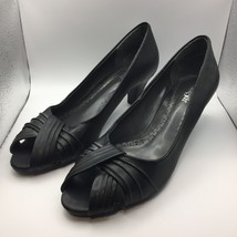 Vintage Womens East 5th Black Pumps Heels Open Toe Formal Church Office ... - £15.94 GBP