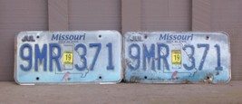2019 Missouri License Plates 9MR 371 MO Dark Blue Lettering Pair - £11.86 GBP