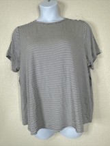 NWT Old Navy Luxe T-shirt Womens Plus Size 2X Slate Striped Stretch Short Sleeve - £14.86 GBP