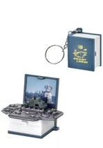 3D Mini Pop Up Book Keychain Mini Aircraft Carrier Figures Book Folding ... - $6.92