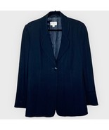 HENRI BENDEL black pure new wool one button career blazer suit jacket si... - £57.10 GBP