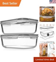 Leak-Proof 63 Oz Kitchen Storage Set - 4-Piece Glass Containers with Lids - $52.50