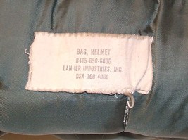 USAF US Air Force pilot&#39;s helmet bag dated 1966; separated stitching on tag - $50.00