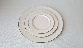Lenox SAND DUNE Platinum 3 Piece Set ~ Dinner, Salad &amp; Bread Plate Embossed Rim - £26.10 GBP