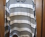 Vintage Old Navy Gray &amp; White Striped Long Sleeve Polo Shirt - Size XXXL - £17.50 GBP