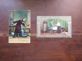 2 USED ANTIQUE POST CARDS-WHO IS BOSS OF THE SHANTY &amp; GOOD MORNING.MR.GOOD - £5.33 GBP
