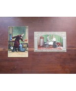 2 USED ANTIQUE POST CARDS-WHO IS BOSS OF THE SHANTY &amp; GOOD MORNING.MR.GOOD - £5.32 GBP