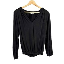 LAMade Womens Top Black Vneck Long Sleeve Oversized Banded Waist Extra S... - $17.35