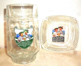 Brauerei Genossenschaft +1995 Holzkirchen German Beer Glass Seidel &amp; Ash... - $24.95