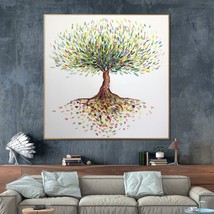Original Abstract Tree Paintings on Canvas Modern Oil Painting Art | MON... - £541.16 GBP