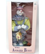 Musical Animated Head and Arms 16&quot; Bunny Rabbit Plays Easter Parade Vint... - £18.63 GBP