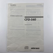 Sony CFD-540 CD Radio Cassette Recorder - Operating Instructions Manual - £5.81 GBP