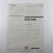 Sony CFD-540 CD Radio Cassette Recorder - Operating Instructions Manual - $7.42