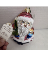 Vintage Romanian Mouth Blown Hand Painted Christmas Cottage  Glass Ornam... - €23,58 EUR