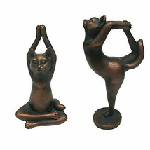 Zen Garden Inner Peace Yoga Cats Set of 2 Figurine Collectible - £19.97 GBP