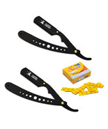 2x Stainless Steel Folding Straight Edge Shavette Barber Razor 100 Shark... - €18,71 EUR