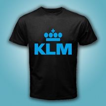 KLM Royal Dutch Screenprint Airlines Airways Aviation Black T-Shirt Size... - £13.95 GBP+