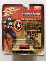 Johnny Lightning Captain America #100 &#39;56 Chevy Convertible Marvel 2002 W/Card - £10.08 GBP