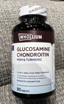 Whollium Glucosamine Chondroitin, 1500 mg Glucosamine HCl, Ultra Strength 07/25 - £15.63 GBP