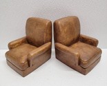 Vintage Heavy Pair of Brown Armchair Chair Shaped Bookends - £46.19 GBP