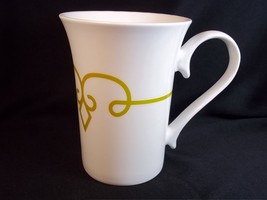 Starbucks flared china coffee mug green scrolling band with diamond 2014 11 oz - £8.64 GBP