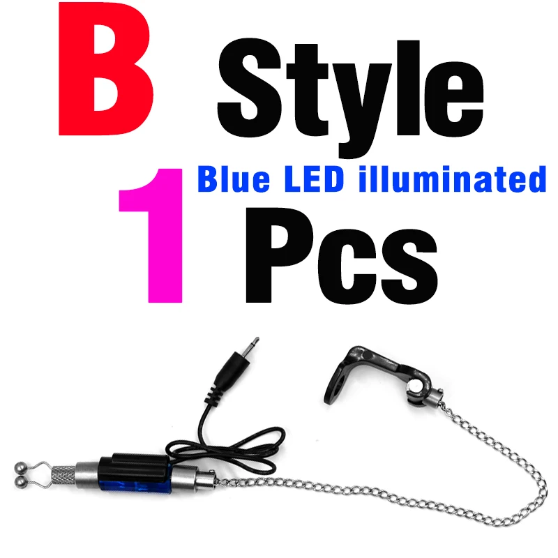 MNFT 1Pcs Fishing Bite Alarm Chain Hanger Indicator Carp Bite Bell LED Light Rod - $31.97