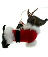 Brown Dachshund Santa Reindeer Holiday Christmas Ornament Dog Pet Lover ... - £10.10 GBP