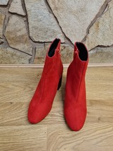 Newlook Womens Red faux suede ankle boots Size 6/39 Express Shipping - £25.25 GBP