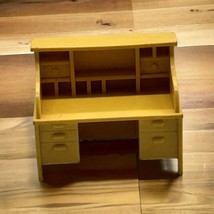 Mattel Roll Top Desk Tan Doll Furniture Den Office 1975 Hub Bubs Replacement - $7.42