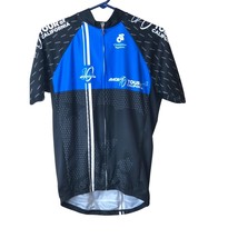 Champs Sys Womens Cycling Jersey Sz Medium FullZip Back Pockets Amgen To... - $18.76