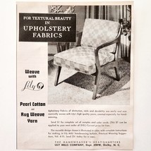 1957 Lily Mills Co Upholstery Fabrics Advertisement Crafts Sewing Supply... - $374.24 MXN