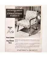 1957 Lily Mills Co Upholstery Fabrics Advertisement Crafts Sewing Supply... - $19.99