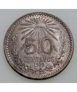 1919 Mexico 50 Centavos Silber Münze IN Bu Zustand, Km 447 - $238.27