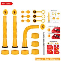 High-Density Polyethylene Gas Can Spout Kit – 3 Yellow Spouts with Seali... - $34.60