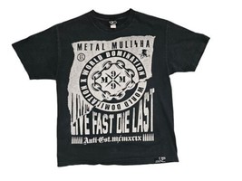 Metal Mulisha World Domination Graphic T-shirt Men&#39;s Sz  Large Black Metal Skull - £13.45 GBP