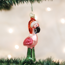 Old World Christmas Yard Bird Flamingo Retro Lawn Deco Glass Xmas Ornament 16032 - £7.80 GBP