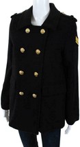 FEMME BY MICHELE ROSSI Navy Blue Wool Military Italian Coat Size: 4 (S) - £149.22 GBP